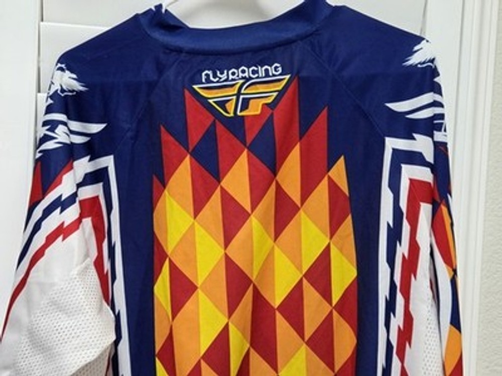 Fly Racing Motorcross Jersey Adult Large Blue Red Yellow MX ATV Dirt Bike... - Picture 7 of 15